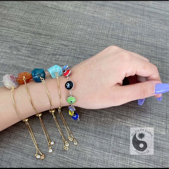 14K GoldPlated Pink Tourmaline Adjustable Bracelet - Picture 4 of 4